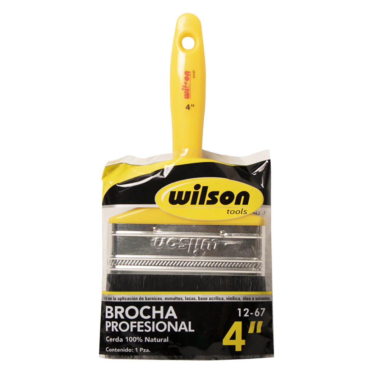 Brocha Profesional Wilson | Cerdas 100% Natural | 4" | 12-67 - Image 4