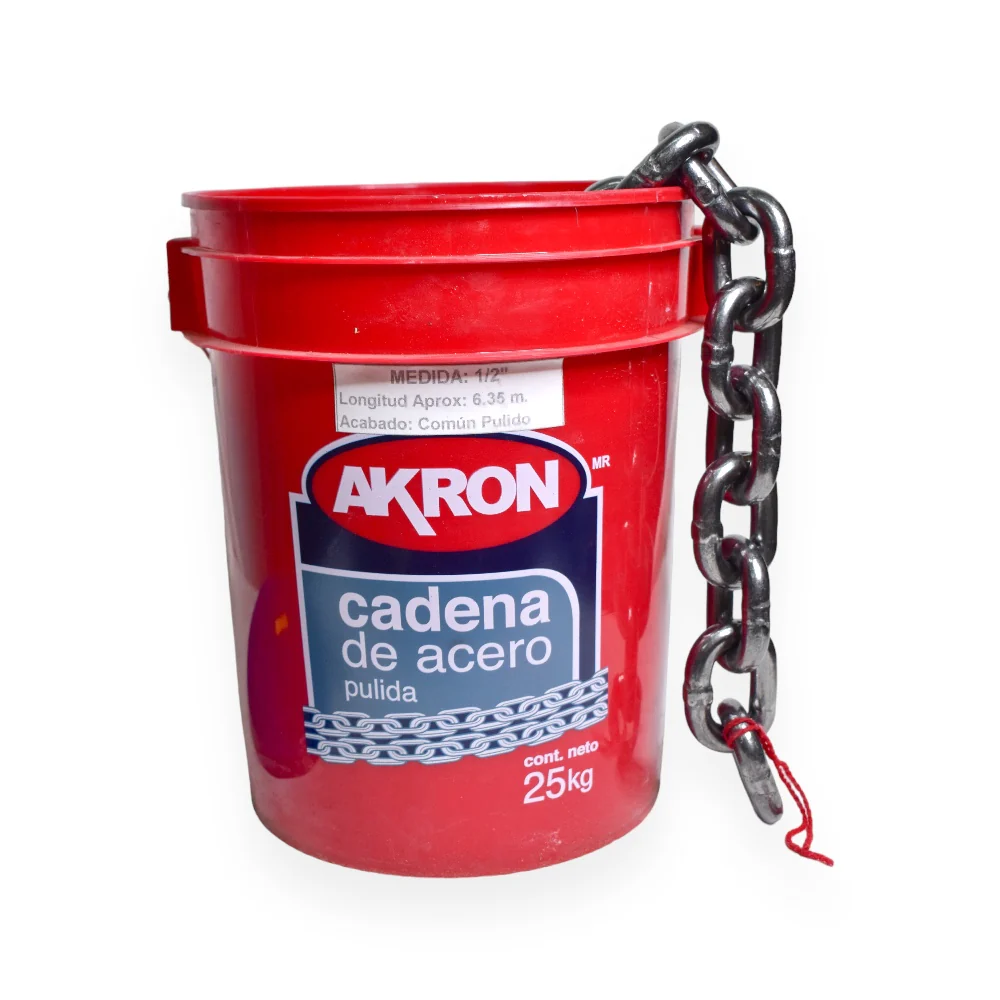 Cadena de Acero Pulida Akron 15-55 | Electrosoldada | Grado 30 | 1/2" - Image 7