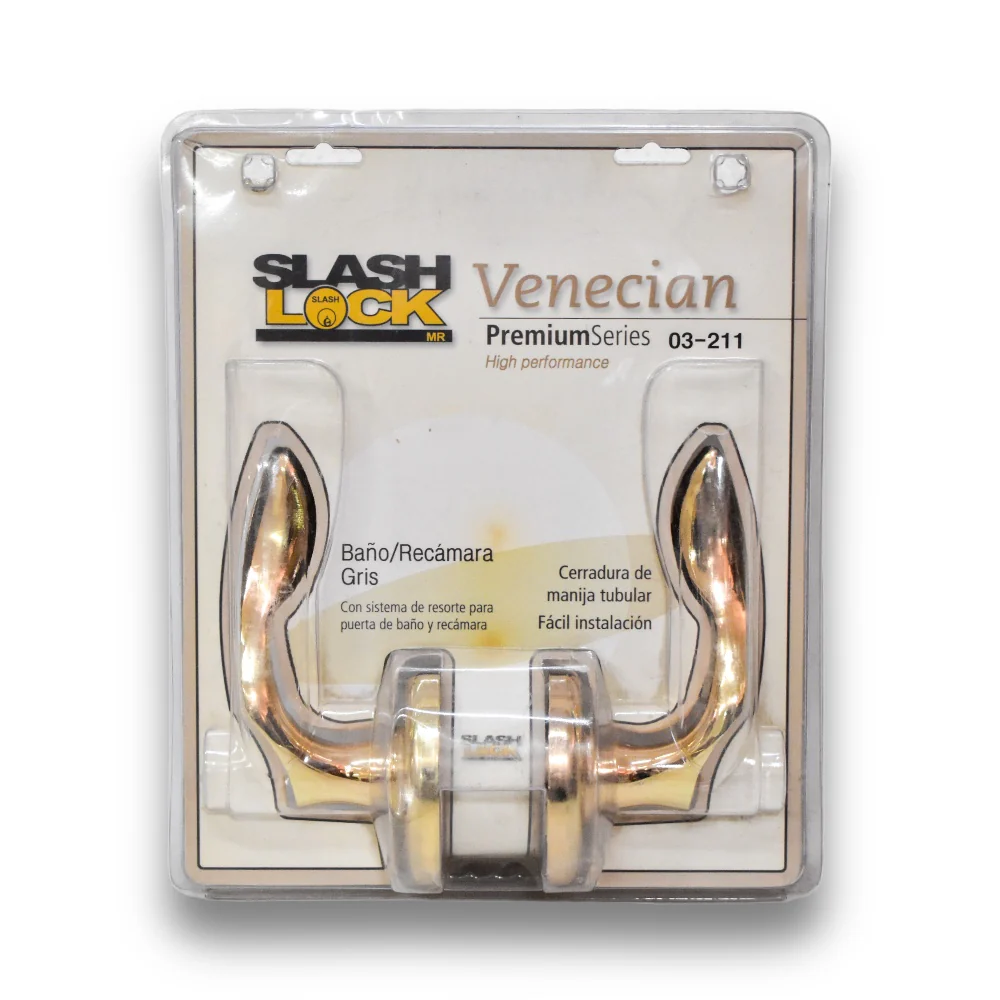 Cerradura de Manija Venecian para Baño o Recámara - Dorada - Image 4