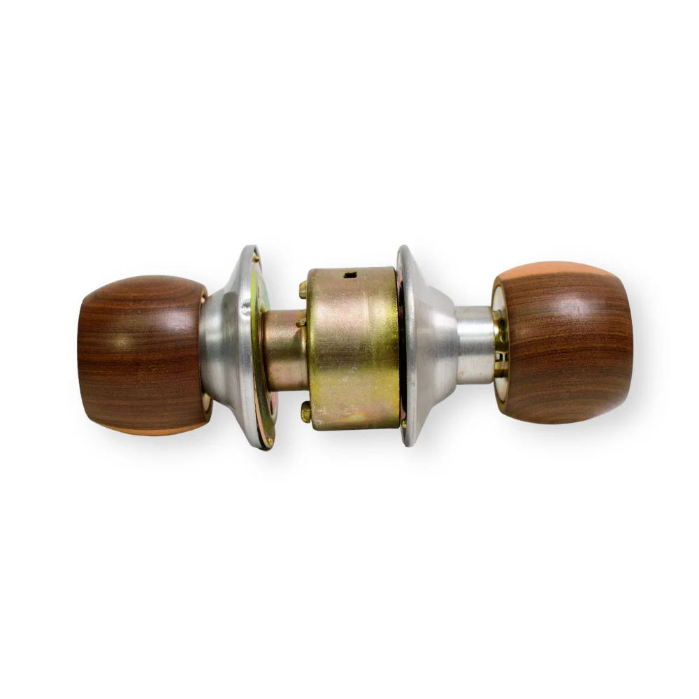 Cerradura de Pomo de Madera Bellwood para Baño, Recámara o Puerta Principal - Dorada p/Baño