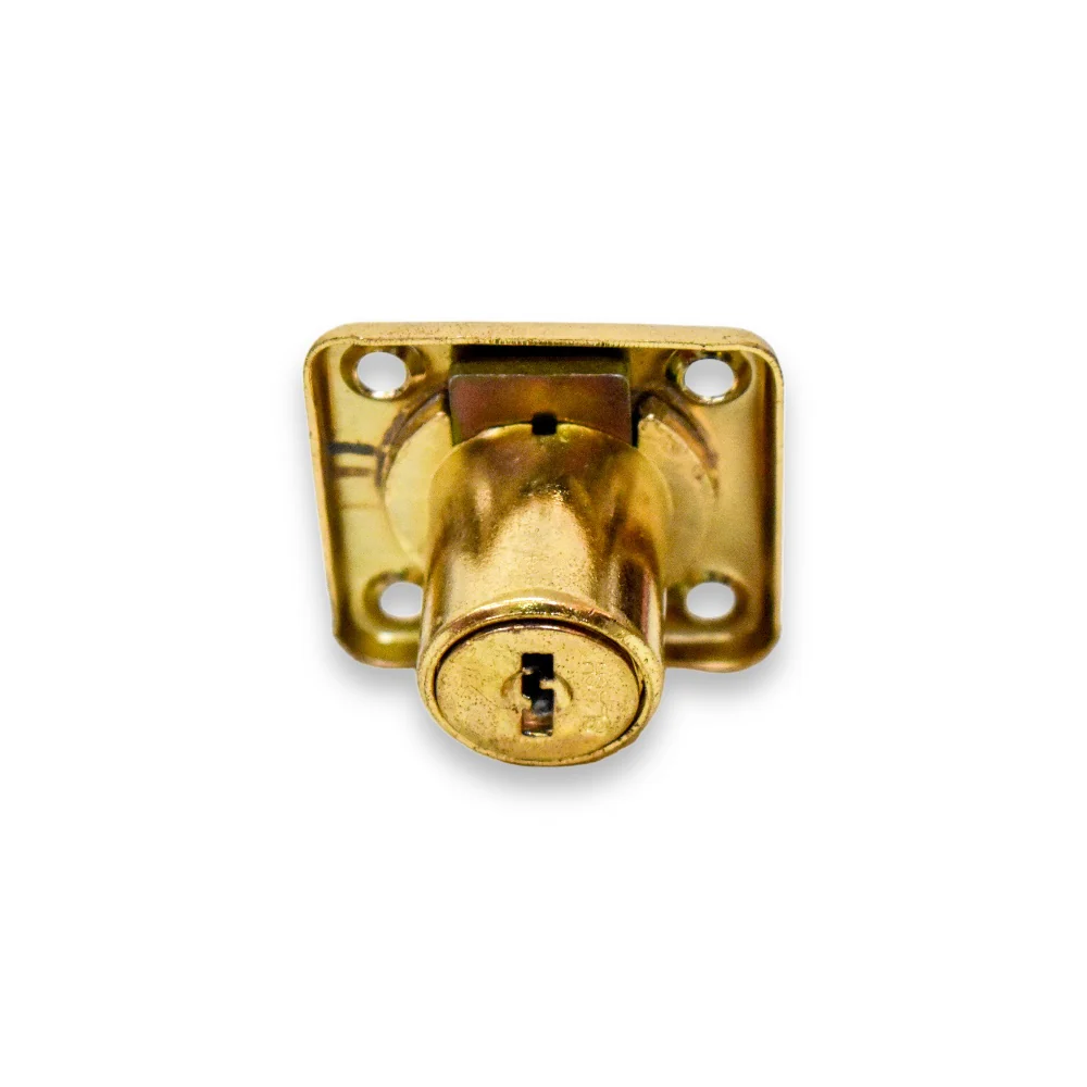 Cerradura para Mueble, acabado Niquelado y Latonado - Cuadrada Latonado - Image 4
