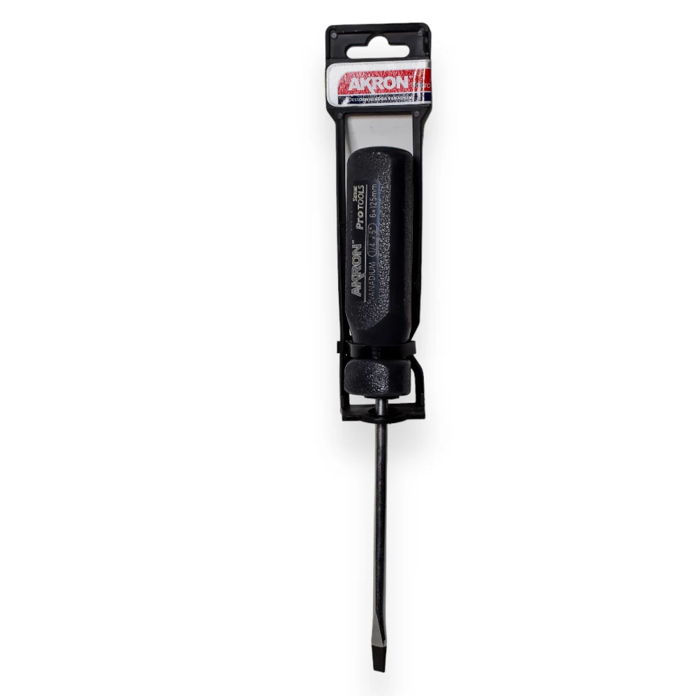 Desarmador Plano Akron 02-40 | Cromado en Vanadio | 1/8" x 4"