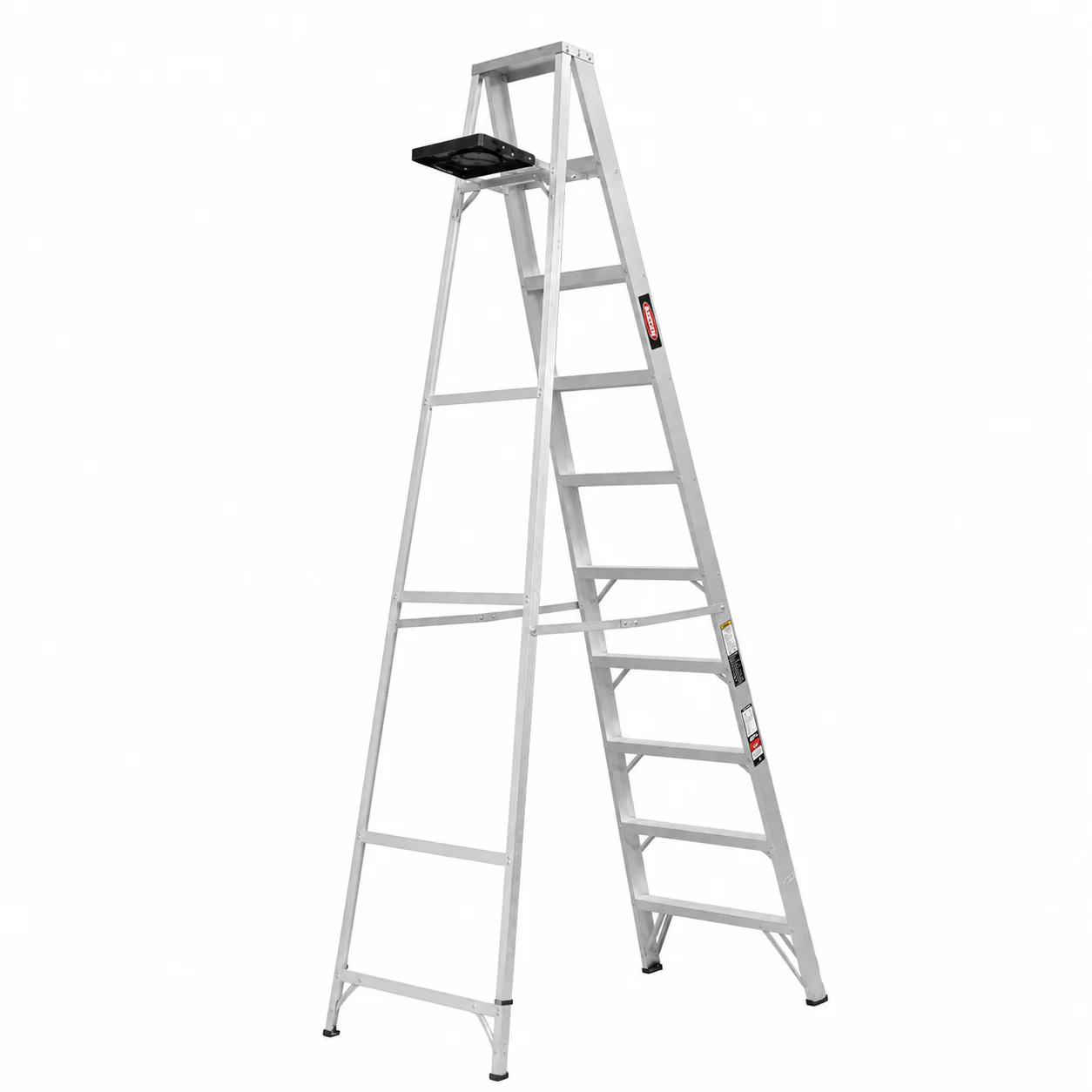 Escalera de Tijera Akron 77-27 | De Aluminio | Altura 2.91m | 9 Peldaños | Uso Profesional (Tipo II) con Porta Cubeta de Plástico - Image 3