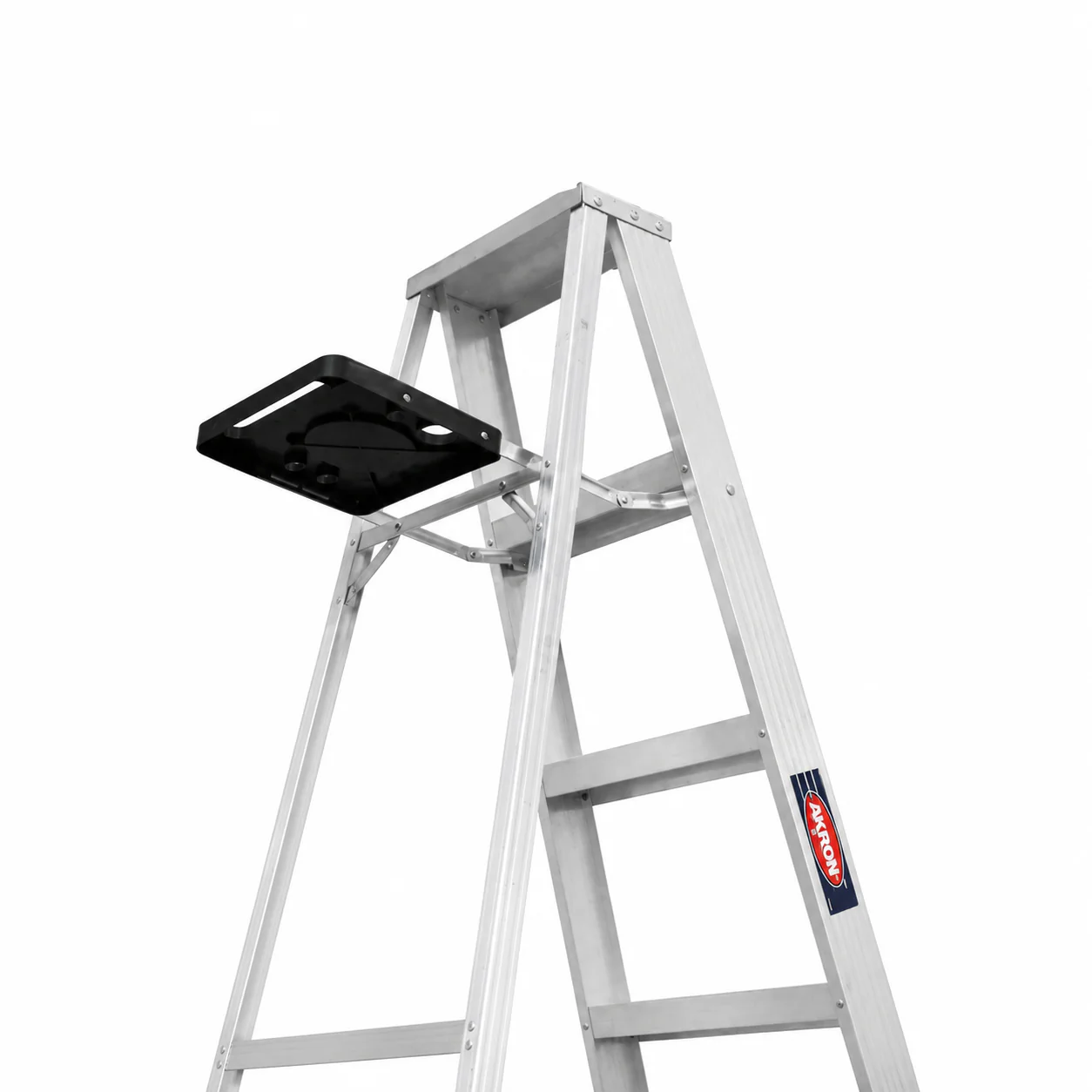 Escalera de Tijera Akron 77-27 | De Aluminio | Altura 2.91m | 9 Peldaños | Uso Profesional (Tipo II) con Porta Cubeta de Plástico - Image 4