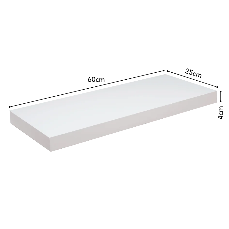 Repisa Recta Tendenza de 4x25 Color Tabaco y Blanco - 60 cm-Blanco - Image 3